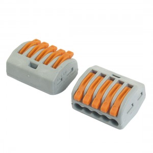 2 Pcs AC 250V 5 Pin Lever Lock Quick Connecting Terminal Block 0.75-2.5mm2