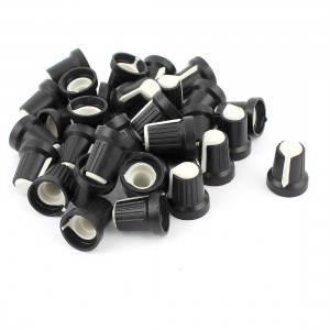 35pcs White Face Potentiometer Knob Cap for 6mm Knurled Shaft