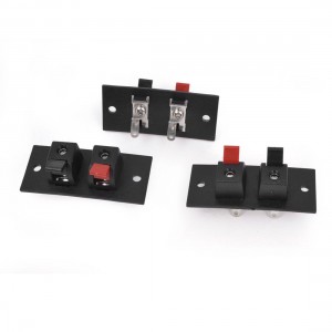 3 Pcs 2 Position 55 x 24mm Push Type Plastic Housing Speaker Terminal Board
