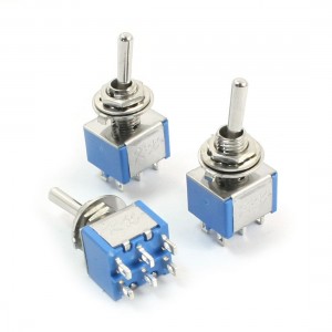 3Pcs 2 Positions DPDT AC250V/3A AC125V/5A 6mm Panel Mounting Dia