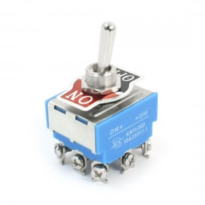KN11-302 Blue 2 Positions 3PDT Power Control Toggle Switch AC 250V 10A