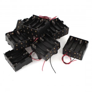 10 x Black 2 Wire Leads 8x 1.5V AA Battery Holder Case Box
