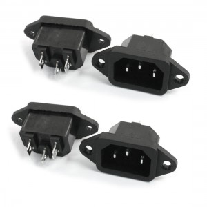 4Pcs IEC320 3Pins C14 Male Inlet Plug Power Socket Connector 250V 10A