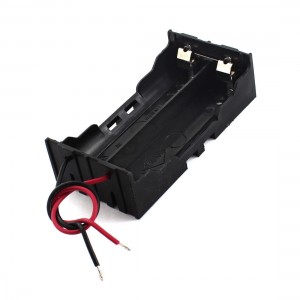 Black Plastic in Parallel 2 x 3.7V 18650 Battery Holder Box Case