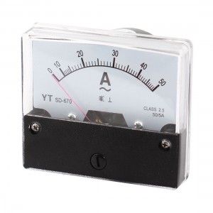 SD-670 AC 50A Rectangle Analog Panel Ammeter Gauge Amperemeter Class 2.5