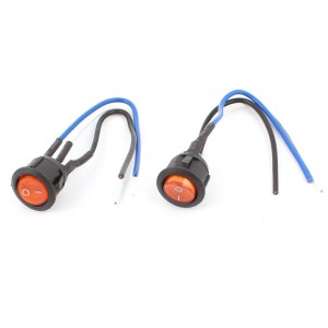 2 Pcs AC 250V 125V SPST 3 Terminals ON/OFF Rocker Boat Switch w Red Indicator