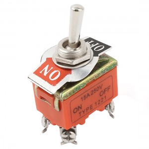 12mm Panel Mount DPST ON/OFF 2 Position Toggle Switch AC 250V 15A