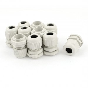 10 Pcs PG13.5 6mm to 12mm Waterproof Connector Adapter Plastic Cable Gland White