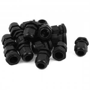 15 Pcs PG13.5 6mm to 12mm Waterproof Connector Adapter Plastic Cable Gland Black