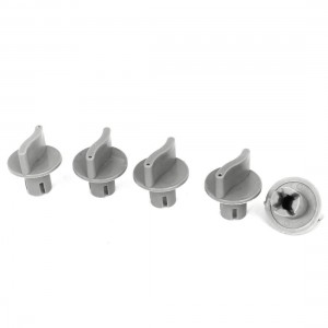 5PCS Gray Plastic Rotatable Knob Grip for Universal Changeover Switch