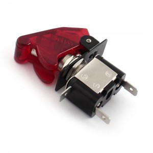 2015 12V 20A Car Red LED Light Cover SPST Toggle Rocker Switch Control On-Off