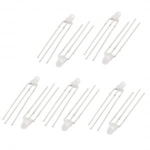 10pcs 3 Soldering Pin Terminals Round Head Red Yellow LED Light Diodes