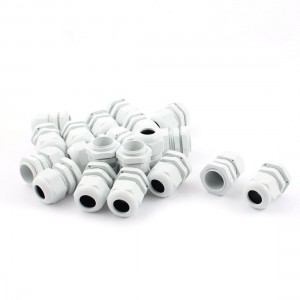 20Pcs M20 Locknut Thread 6-12mm Range Adjustable White Cable Gland Cord Grip