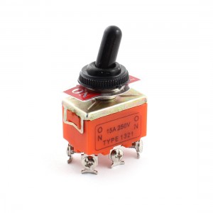 AC 15A 250V DPDT 2 Position ON/ON Momentary Toggle Switch w Waterproof Cover