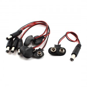 5 Pcs DC 5.5x2.1mm Plug to 9V Battery Buckle Connector Holder Cable 18.5cm