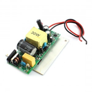 AC 85-265V Black Red 2 Wires 30W LED Driver Power Supply Adapter