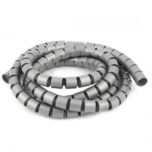 Flexible Spiral Tube Cable Wire Wrap Organizer PC Cord Manage 6.5Ft Gray