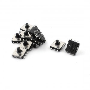 10PCS 10mmx10mmx7mm Through Hole Black Push Button Momentary Tactile Switch