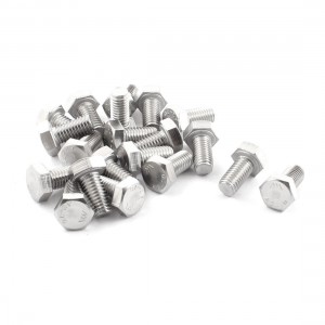 20 Pcs 8mm x 16mm Hexagonal Head Cap Stainless Steel Screw Bolt