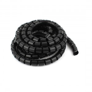 Flexible Spiral Tube Cable Wire Wrap Organizer Cord Management 3Meter 10Ft Black