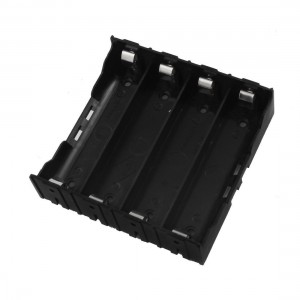 Black Plastic Shell Open Frame 4 x 3.7V 18650 Battery Holder Case Box