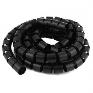 Spiral Tube Cable Wire Wrap Organizer PC Cord Management 25mmx2m Black