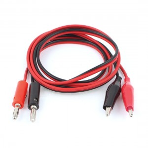 Pair Red Black Alligator Test Lead Clip to Banana Plug Probe Cable 1M 3Ft