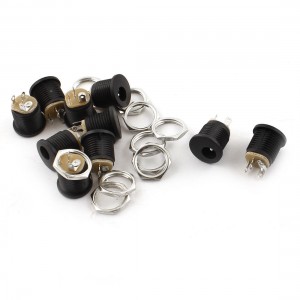 10pcs 3Terminals 2.1mmx5.5mm DC Power Jack Socket 12mm Male Thread