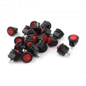 20 Pcs SPST 2 Pins 2 Positions Red Button Plastic Rocker Boat Switch