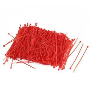 1000PCS 3mm x 100mm Nylon Self-Locking Electric Cable Zip Ties Fastener Red