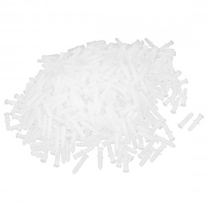 1000 Pcs Plastic Anti-rotation Wall Mounted Expansion Nail Plug White 6mm x 30mm