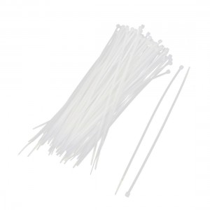 Toothed Grip Packing String Cable Zip Wire Tie White 2.5x200mm 100pcs