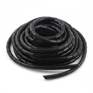 Polyethylene Black Spiral Wrapping Band 10mm Wire Manager 9m