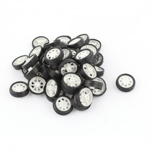 50 x 20mm Dia Rubber Roll Plastic Spoke Car Auto Model Toys Wheels