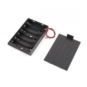 ON/OFF Switch Black 6 x 1.5V AA Batteries Holder Case Storage Box