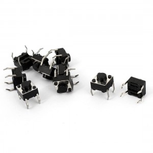 10 Pcs DIP Through Hole Mounting Tact Tactile Switch Momentary 4pin 6X6X5mm