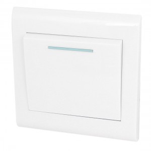 Home Office 1Gang Button SPST White Wallplate Panel Switch AC 250V 10A