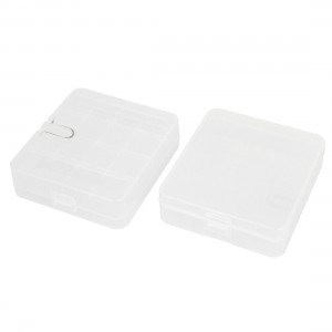 2Pcs Clear Hard Plastic 9V Battery Storage Box Case Holder Container