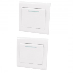 Home Office 1Gang Button SPST White Wallplate Panel Switch AC 250V 10A 2 Pcs