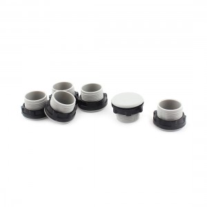 6 Pcs 22mm Thread Gray Plastic Push Button Switch Panel Hole Plug Cap