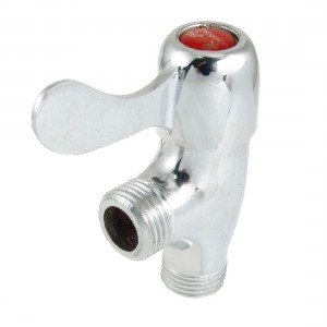 Kitchen 4/5" Thread Quarter Turn Metal Angle Stop Valve Silver Tone