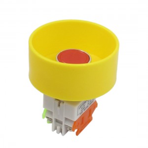 AC 660V 10A Momentary Panel Mount NO/NC Yellow Round Push Button Switch