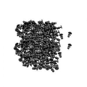 200 Pcs PCB 4.5mm Push in Height Nylon Clips Fasteners Rivets Black