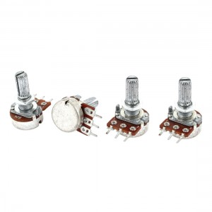 4 Pcs Type B Single Linear 20mm Shaft Rotary Taper Potentiometers B2K 2K Ohm