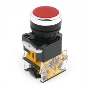 380V 10A No NC 4 Terminals 22mm Dia Red Self Locking Pushbutton Switch