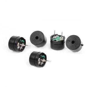 5pcs DC 5V 15mA Industrial Electronic Continuous Sound Buzzer Black 12x8mm