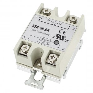 DC 3 32V to AC 24 380V 60A Single Phase Solid State Relay w Bracket Socket
