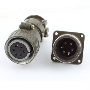Unshielded Type 6 Pins Electric Circular Aviation Plug Connector Adapter