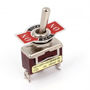 AC 250V 15A 3 Position 3 Screw Terminals SPDT Self-Locking Toggle Switch