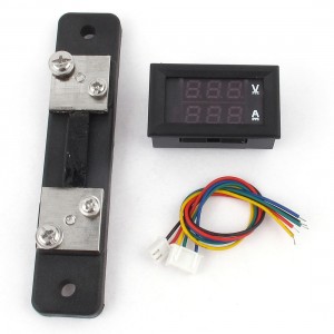 Dual LED Digital Voltmeter Ammeter Ampere Volt Meter + Current Shunt DC 100V 50A